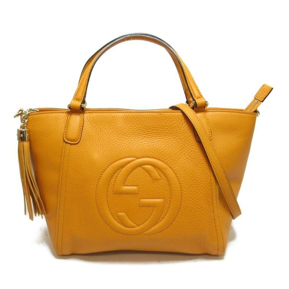 Gucci Leather Orange 2way Shoulder Bag Handbag - Picture 1 of 7